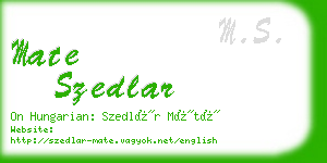 mate szedlar business card